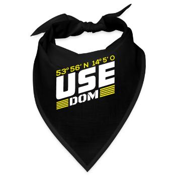 Usedom - Koordinaten (kursiv) - Bandana - Schwarz - Vorne