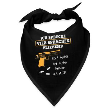 Schützenverein Schießstand Pistolen Revolver Motiv - Bandana - Schwarz - Vorne