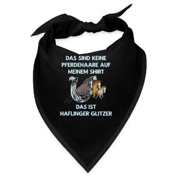 Keine Pferdehaare - Das ist Haflinger Glitzer! - Bandana - Schwarz - Vorne