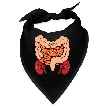 Niedliche menschliche Anatomie Körperteile Organe - Bandana - Schwarz - Vorne