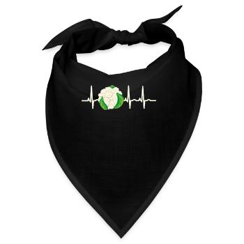 Cauliflower Low Carb Vegetable Heartbeat - Bandana - Schwarz - Vorne