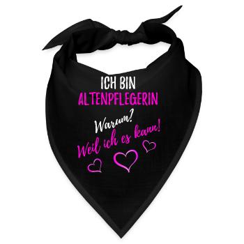 Altenpflegerin - Pflege - Bandana - Schwarz - Vorne