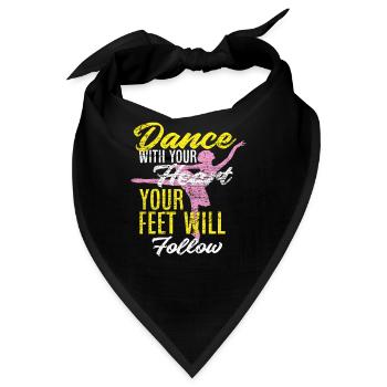 Ballett Herz - Bandana - Schwarz - Vorne