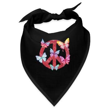Hippie Schmetterlinge Hippies Flower Power 60s - Bandana - Schwarz - Vorne