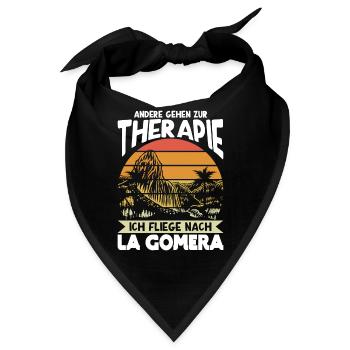 La Gomera Therapie Urlaub Kanaren Auswandern - Bandana - Schwarz - Vorne