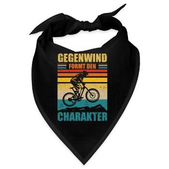 Gegenwind formt den Charakter Mountainbike MTB - Bandana - Schwarz - Vorne