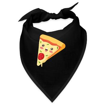 Kawaii Pizza - Bandana - Schwarz - Vorne