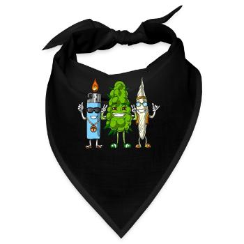 Weed Bud Lighter Joint - Bandana - Schwarz - Vorne