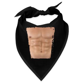 Fake Muskel Mann Fitness Männerkörper - Bandana - Schwarz - Vorne