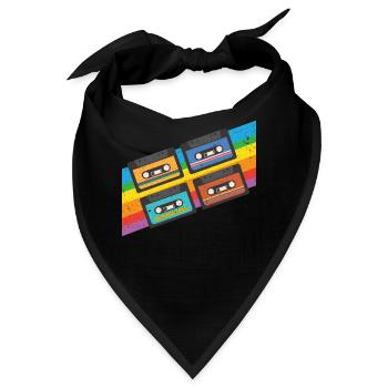 Vintage colorful Cassette Tape - Bandana - Schwarz - Vorne