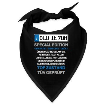 Oldie Kennzeichen 70. Geburtstag Geschenkidee - Bandana - Schwarz - Vorne
