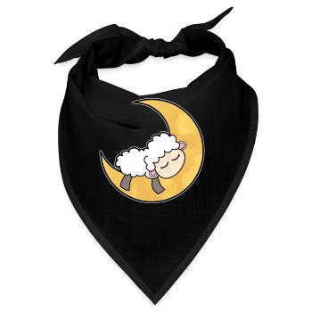 Schaf Mond Schlafen Niedlich - Bandana - Schwarz - Vorne