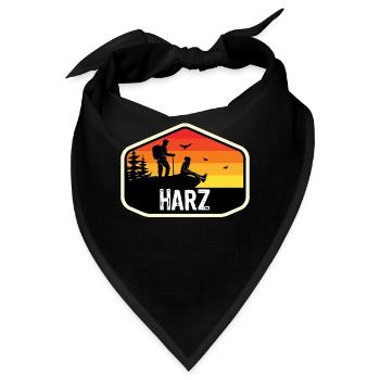 Harz Wandern Wanderurlaub Brocken Geschenk - Bandana - Schwarz - Vorne