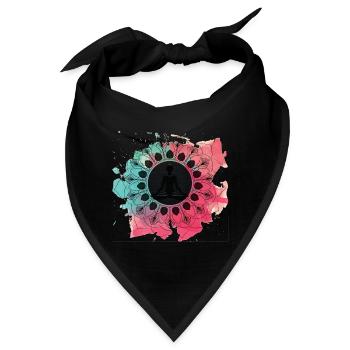 Yoga/ Meditaion/ Wasserfarben Namaste Geschenkidee - Bandana - Schwarz - Vorne
