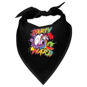 Party Hard Einhorn Unicorn kotzen Regenbogen Glück - Bandana - Schwarz - Vorne