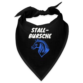 Kinder und Jungen Pferde-Design Stallbursche - Bandana - Schwarz - Vorne