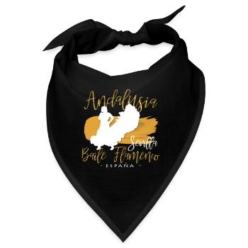 Andalusien Sevilla Ort für spanischen Flamenco - Bandana - Schwarz - Vorne