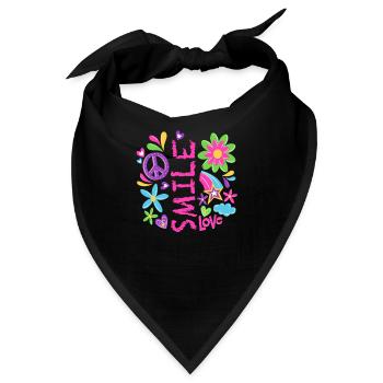 Cooles Friedenszeichen Design - Bandana - Schwarz - Vorne
