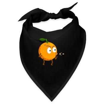 Orange Vegetarier Veganer Geschenk Mandarine - Bandana - Schwarz - Vorne