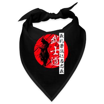 Bushido Code Samurai Warrior Kanji Black - Bandana - Schwarz - Vorne