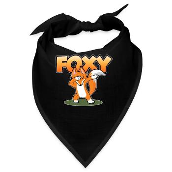 Dab Dabbing Tanzende Disco Foxy Fox - Bandana - Schwarz - Vorne