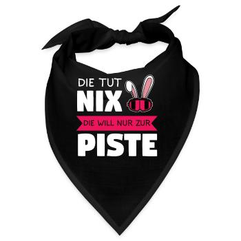 Skihase Piste Skihaserl Geschenk - Bandana - Schwarz - Vorne