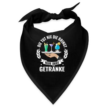 Kellnerin Bedienung Servicekraft - Bandana - Schwarz - Vorne