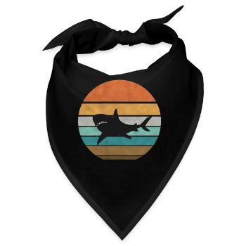 retro Haifisch Kostüm Megalodon Hai - Bandana - Schwarz - Vorne