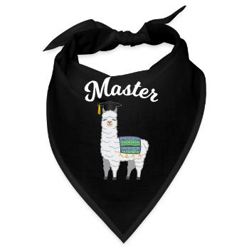 Master Studium Abschluss Lama Alpaka Geschenk - Bandana - Schwarz - Vorne