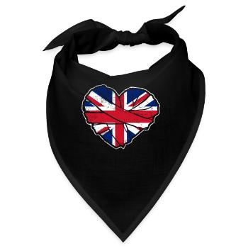 Vereinigtes Königreich UK Flagge Herz - Bandana - Schwarz - Vorne