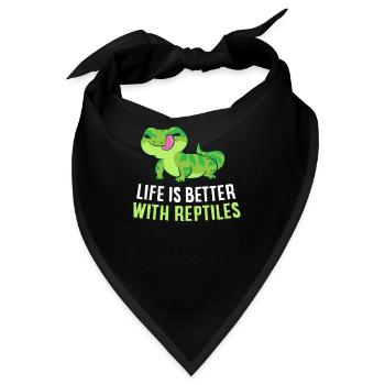 Das Leben Ist Besser mit Reptilien - Bandana - Schwarz - Vorne
