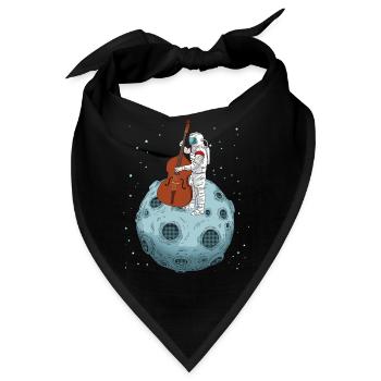 Kontrabass Geschenk Astronaut Big Band Kontrabass - Bandana - Schwarz - Vorne