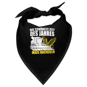 Schönste Zeit des Jahres Mais Häckseln Maisernte - Bandana - Schwarz - Vorne