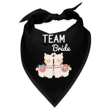Team Bride Braut Alpaca Lama Alpaka JGA Party - Bandana - Schwarz - Vorne