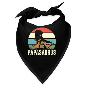 Lustiges Papasaurus Dino Dinosaurier Geschenk - Bandana - Schwarz - Vorne