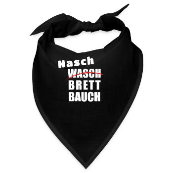 Naschbrettbauch Waschbrettbauch Lustiger Humor - Bandana - Schwarz - Vorne