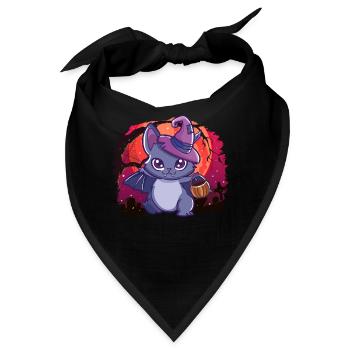 Süße Vampir Fledermaus Niedliches Halloween Motiv - Bandana - Schwarz - Vorne