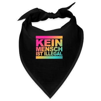 Kein Mensch ist illegal - Gegen Rechts - FCK NZS - Bandana - Schwarz - Vorne