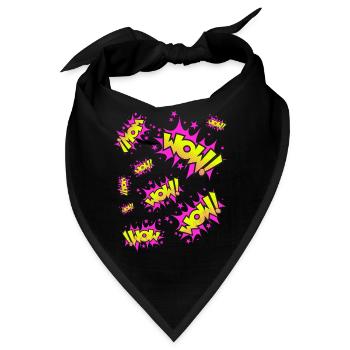 Neongelb Pink WOW! - Bandana - Schwarz - Vorne