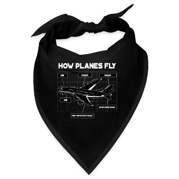How Planes Fly Design für Flugschüler und - Bandana - Schwarz - Vorne