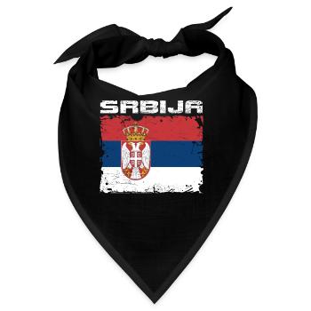 Serbien Srbija Flagge - Bandana - Schwarz - Vorne