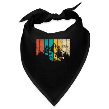 Retro Kajak Kayak Kajaker - Bandana - Schwarz - Vorne