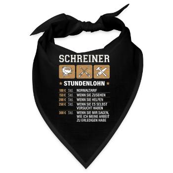 Schreiner Stundenlohn Tischler Schreinermeister - Bandana - Schwarz - Vorne