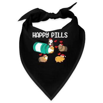 Lustiges Meerschweinchen Happy Pills Haustier - Bandana - Schwarz - Vorne