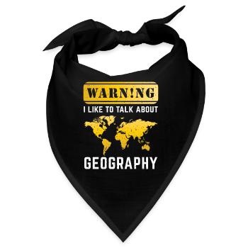 I Like To Talk About Geography Teacher Gift - Bandana - Schwarz - Vorne