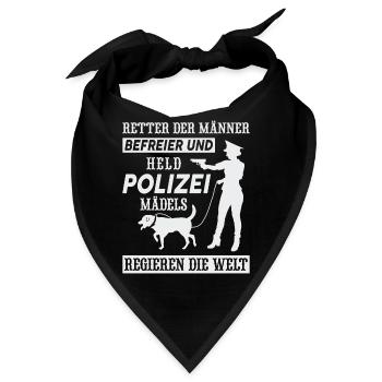 Polizistin Polizei Geschenk Damen Frauen Polizist - Bandana - Schwarz - Vorne
