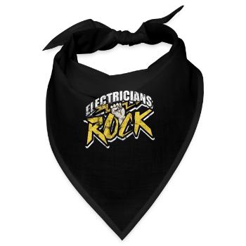 Elektriker Strom Elektrotechnik Blitz Geschenk - Bandana - Schwarz - Vorne