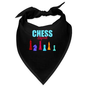 Schach Checkmate Tshirt Schachmatt Schachspieler - Bandana - Schwarz - Vorne