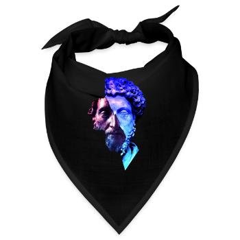 Stoikismus Marcus Aurelius Lila Universum Kunstwerk - Bandana - Schwarz - Vorne