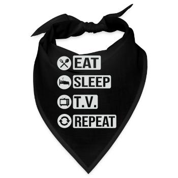 Fernsehen Television Eat Sleep Repeat Geschenk - Bandana - Schwarz - Vorne